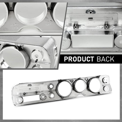 G-PLUS Dash Bezel Compatible with 1965 Chevy Chevelle El Camino without A/C Silver