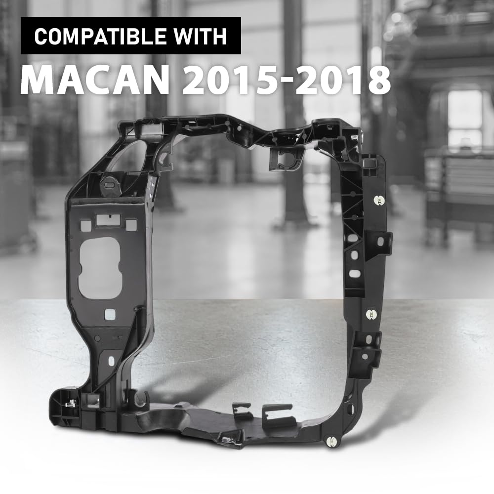 G-PLUS Front Right Side Intermediate Radiator Support Assembly w/ Bracket Compatible with Porsche Macan 2015-2018 95B805594 Direct OE Replacement Black