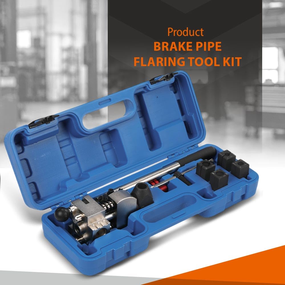 G-PLUS Brake Pipe Flaring Tool Kit Tube Brake Line Flaring Tool Kit Fit Making Brake Pipes Hydraulic Lines 1/4 Inch 5/16 Inch 3/8 Inch 1/2 Inch Black