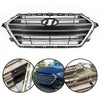 G-PLUS Front Upper Bumper Grille Chrome & Black Grill Trim Compatible With 2017-2018 Hyundai Elantra
