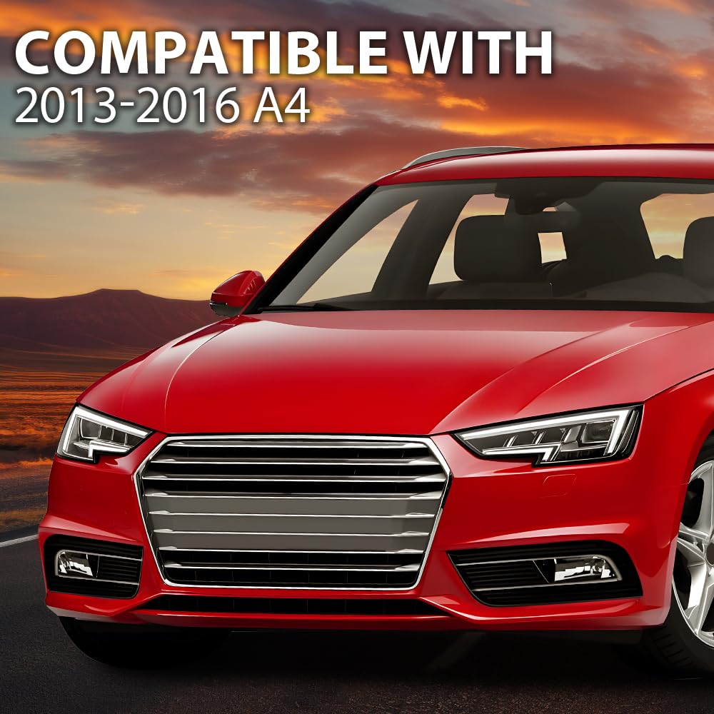 G-PLUS Fog Light Grille Cover Left & Right Compatible with 2013-2016 Audi A4 Quattro 2.0L 8K0807681K 8K0807682K