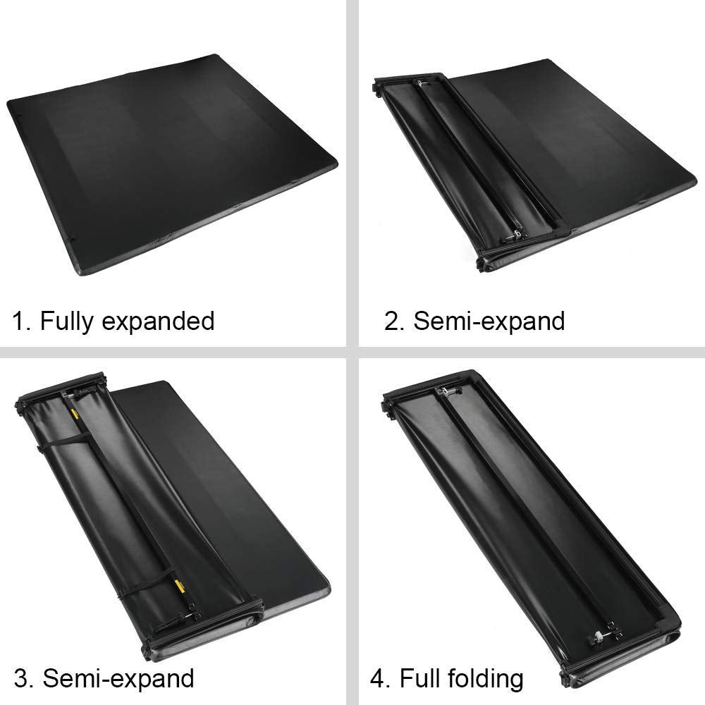 G-PLUS T4 Four-Fold Solid Truck Tonneau Cover Replacement for 2007-2013 Toyota Tundra | 6.5Ft Standard Short Bed | for Fleetside/Styleside Models Only | for Without Bed Rail System
