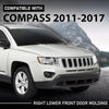 G-PLUS Front Right Exterior Door Molding Compatible with Jeep Compass 2011-2017 Black 5182562AB