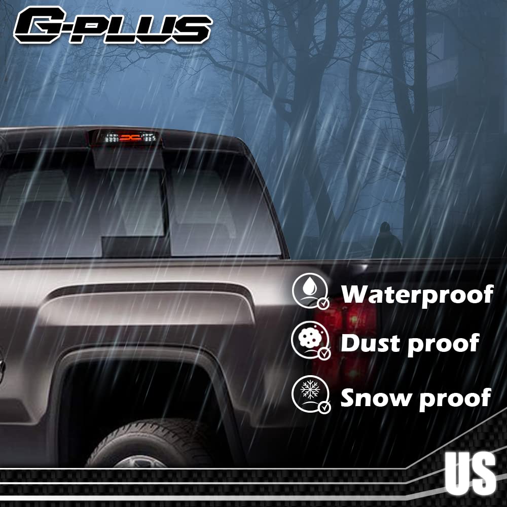 G-PLUS LED Third 3rd High Mount Stop Light X Brake Light Compatible with 2014-2020 GMC Sierra 1500 /Chevy Silverado 1500 2019 GMC Sierra 1500 Limited 23509162 20979071
