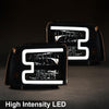 G-PLUS LED DRL Headlights, Compatible with 2005 2006 2007 Ford F250 F350 F450 F550 Super Duty Bumper Headlamps, Clear Lens Black Housing Amber Reflector