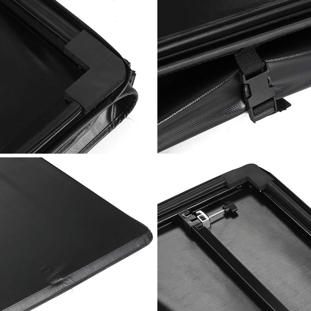 G-PLUS Four-Fold Truck Tonneau Cover Compatible with Nissan Titan 2004-2015 | King (Extended) Cab 6.5' Bed | for Models with or Without The Utili-Track System