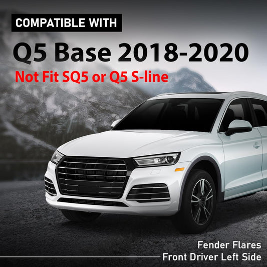 G-PLUS Front Left Wheel Flare Opening Molding Arch Trim Compatible with Audi Q5 Base 2018-2020, Not Fit SQ5 or Q5 S-line Fender Flare Driver Side 80A853717EGRU
