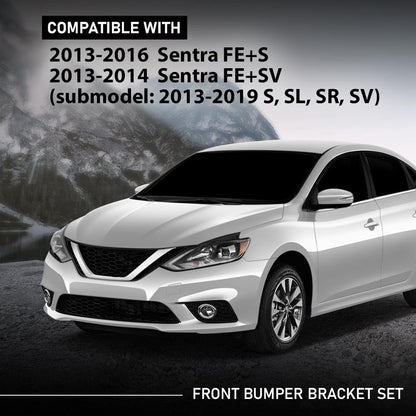 G-PLUS Bumper Bracket Front Left & Right Steel Set Compatible with Nissan Sentra FE+S 2013-2016, Fit Sentra FE+SV 2013-2014, Fit Sentra S, SL, SR, SV 2013-2019