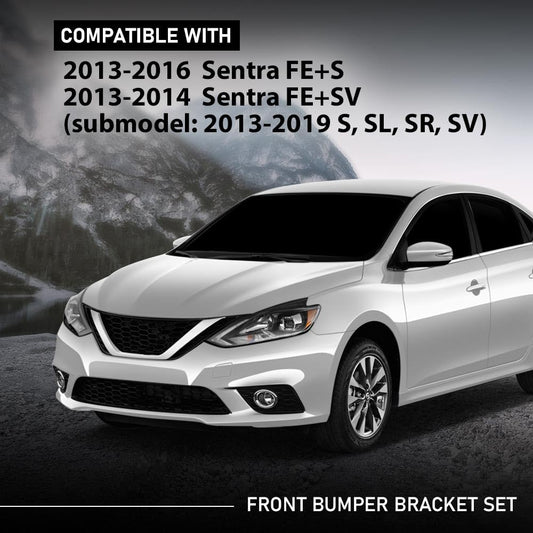 G-PLUS Bumper Bracket Front Left & Right Steel Set Compatible with Nissan Sentra FE+S 2013-2016, Fit Sentra FE+SV 2013-2014, Fit Sentra S, SL, SR, SV 2013-2019