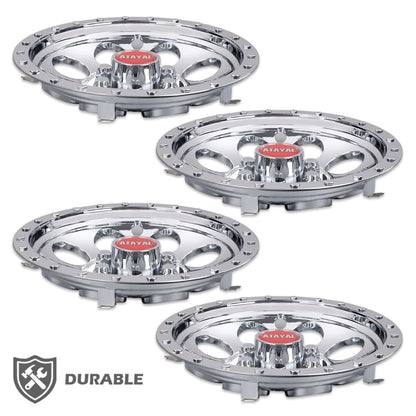 G-PLUS 10" Chrome Wheel Cover Hub Caps Compatible with EZGO Club Car and Yamaha Golf Cart Hubcaps Set of 4