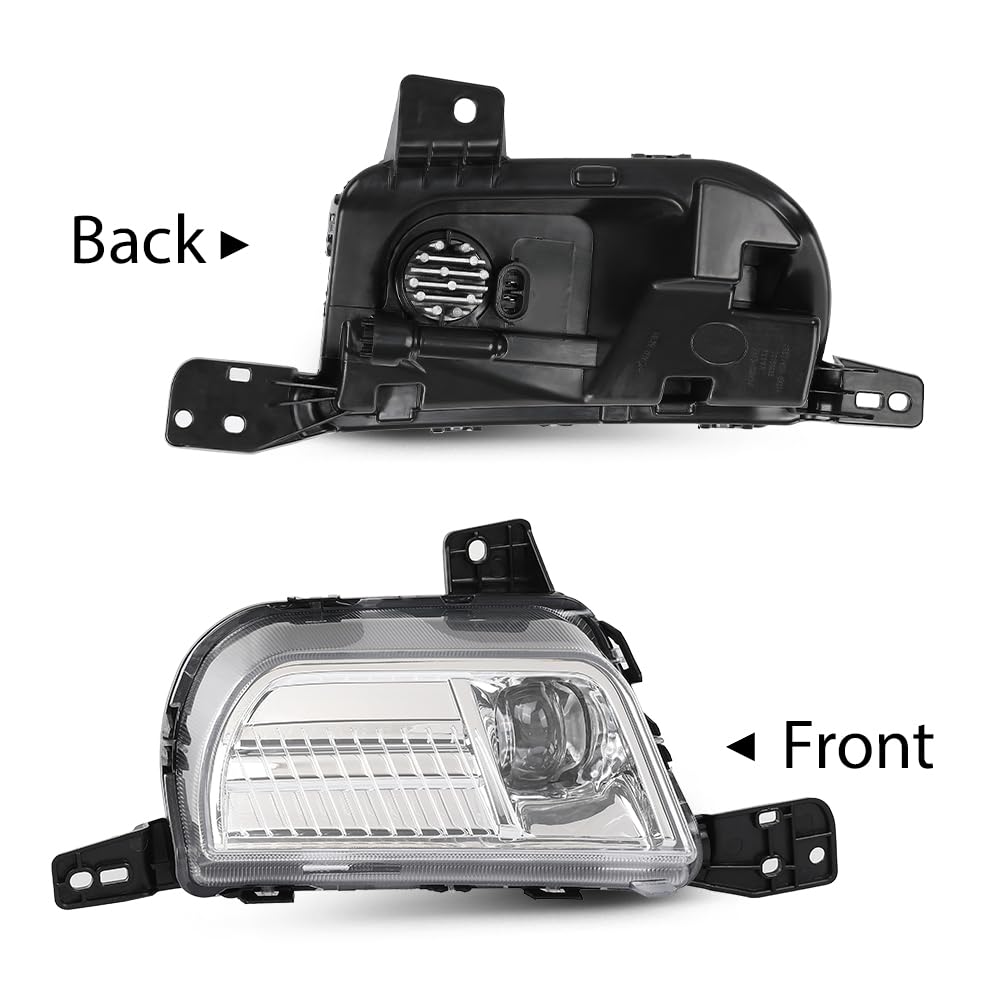 G-PLUS LED Fog Light Driving Lamp Driver Side Clear Compatible with Ford Edge 2019-2024 PKT4B-15B243-AD, PKT4B15B243AD