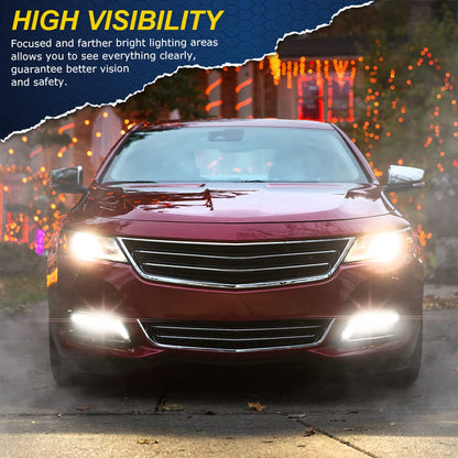 G-PLUS LED Fog Light Compatible With 14-20 Chevy Impala,Clear Lens Daytime Running Light DRL w/Wiring Switch,A Pair