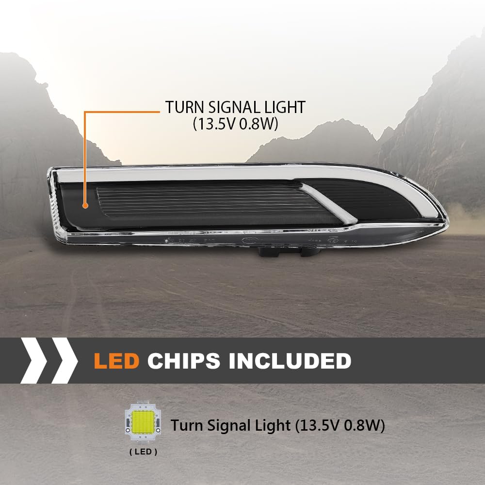 G-PLUS Front Right Side Fender Turn Signal Light Lamp Compatible with Porsche Panamera 970 97 2010-2016 97063104401 Direct OE Replacement Black