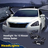 G-PLUS Headlights Compatible With 2013 2014 2015 Nissan Altima 4-Door Sedan Factory Style Automotive Halogen Model Headlamps (Smoky Lens Black Housing Clear Reflector),faros delanteros