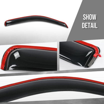 G-PLUS in-Channel Auto Vent Window Visors 4pcs Compatible with Nissan Frontier Crew Cab 2022-2025 in-Channel Rain Guards Smoky