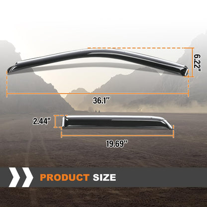 G-PLUS in-Channel Side Window Vent Visor Deflectors Rain Guards Fit Dodge Ram 1500 Quad Cab 2009-2018; Fit Dodge Ram 1500 Classic Quad Cab(EXCLUDES 1500 New Body Style) 2019-2024 4 PCS Smoky