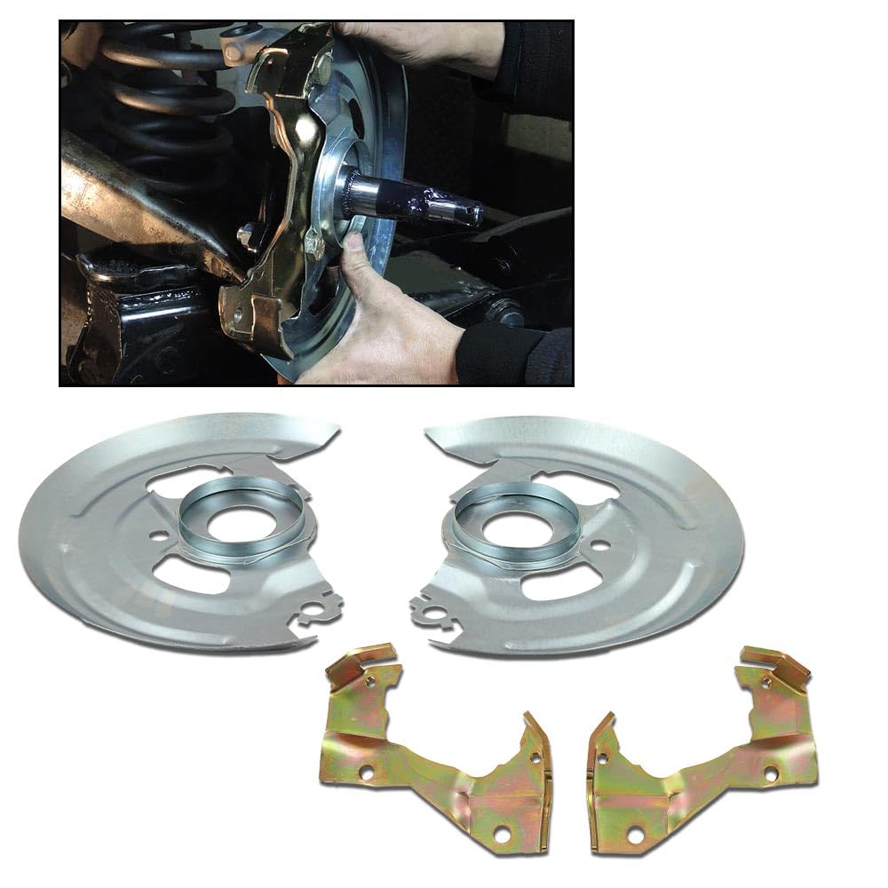 G-PLUS GM Disc Brake Caliper Brackets & Backing Plates Dust Shields Compatible with Buick Skylark/Chevy Chevelle Malibu/Pontiac Tempest/Oldsmobile 1964-1972