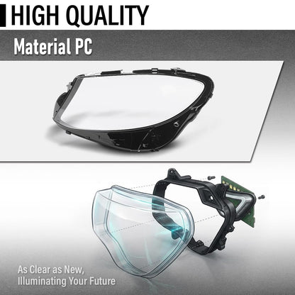 G-PLUS Headlight Lens Cover Compatible with Benz E-Class W213 E200L E300L E320L 2016-2023 2138202261C1, 2138202261, A2138202261, 1EG012076061 Left & Right Pair Front Headlamp Lens Cover Clear