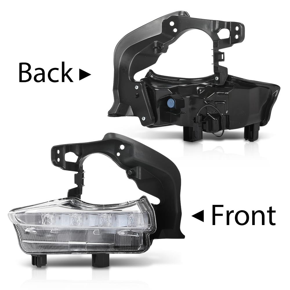 G-PLUS LED DRL Daytime Running Light Driving Fog Lamp Left Driver & Right Passenger Side Pair Compatible with Toyota Highlander 2014 2015 2016 TO2562100, TO2563100, 814400E020, 814300E020 2PCS White