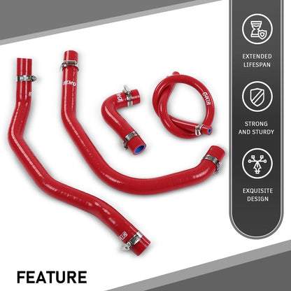 G-PLUS Silicone Radiator Hose Kit Compatible with Yamaha Banshee 350 YFZ350 1987-2006 Red