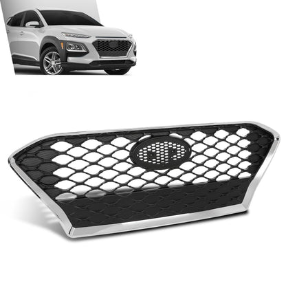 G-PLUS Front Bumper Grille Chrome Trim Compatible with Hyundai Kona Hatchback 2018-2021 86350J9100