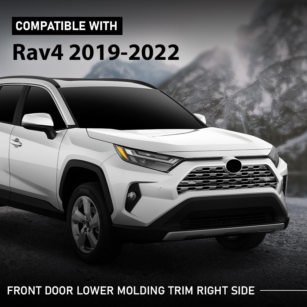 G-PLUS Front Door Trim Lower Molding Right Side Compatible with Toyota RAV4 2019-2022 7507342040