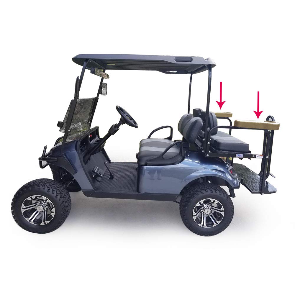 One Pair of Rear Seat Armrest with Cup Holder Universal Replacement for EZGO, for Club Car, for Yamaha and Other Golf Cart Models Beige