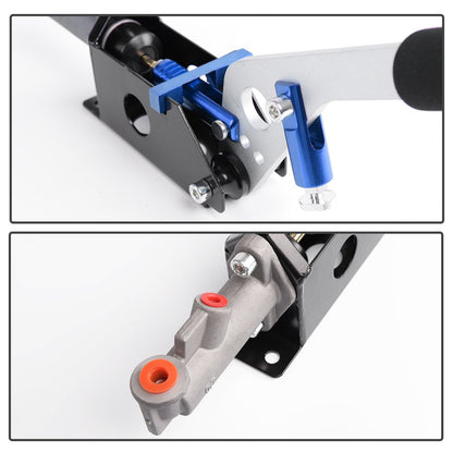 G-PLUS Hydraulic Handbrake Universal Ebrake Fit for Drift Track Rally Racing Emergency Parking E-Brake Adjustable Pre-Load & Pin Locations Vertical Horizontal with Anti-Slip Sponge Handle Blue