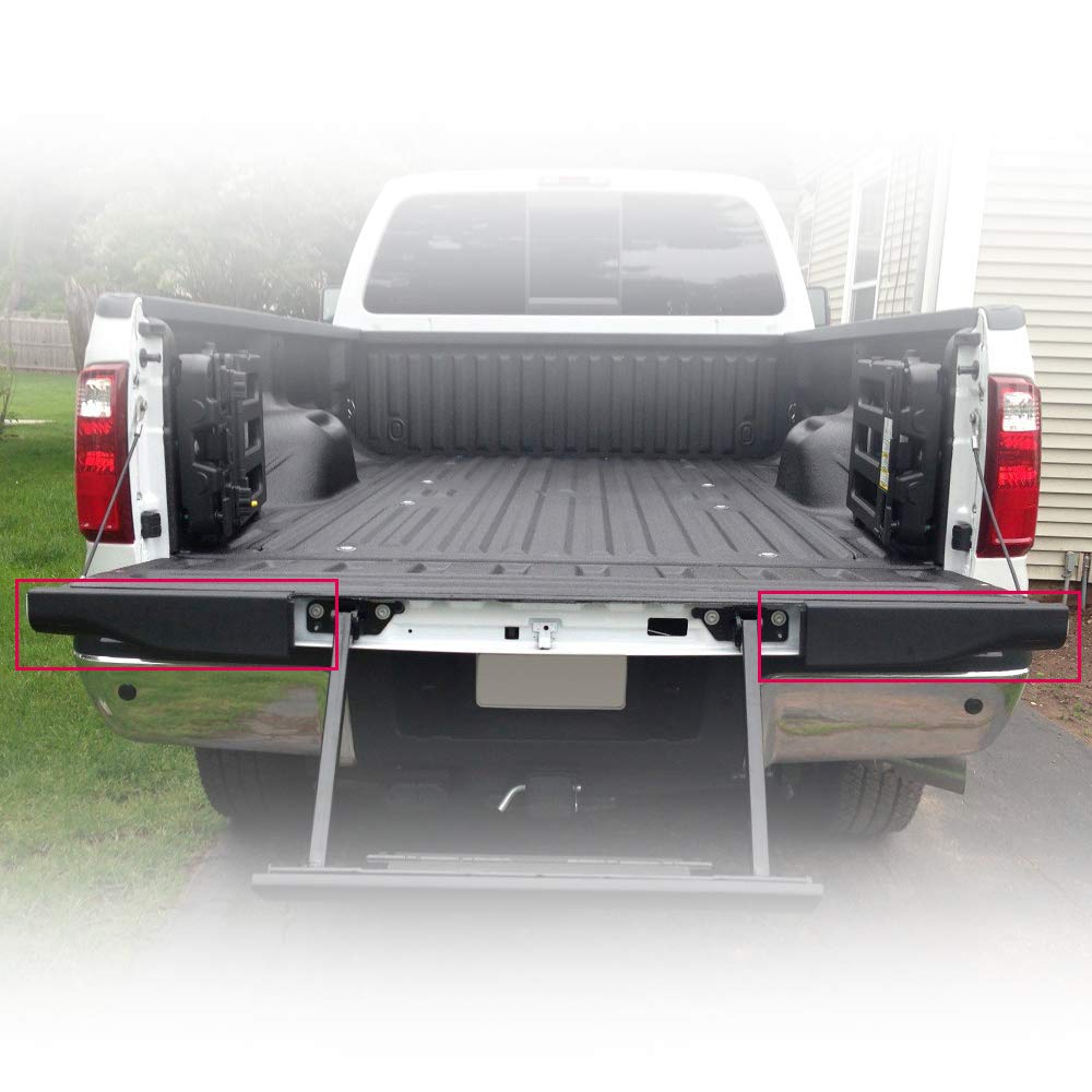 G-PLUS Step Side Tailgate Molding Trim Cap Compatible for 2008-2016 Ford F250 F350 F450 Super Duty (Designed for Tailgates with Flex Step Only) Molding Trim End Cover Caps, Right Left 15.94"(2Pcs)