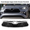 G-PLUS Front Bumper Upper Grille Chrome Trim Grill Compatible with Toyota Highlander 2020 2021 2022, Not fit XSE models 531010E370, TO1200456 Silver