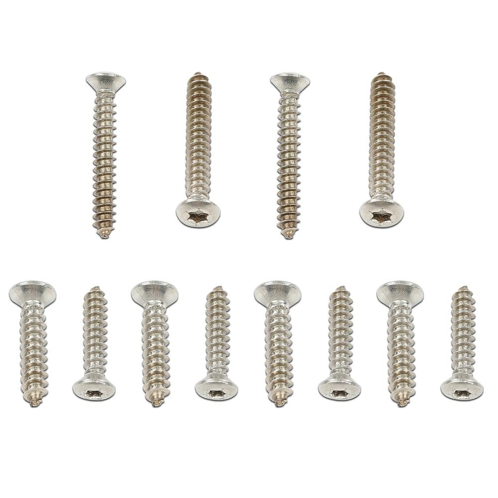 G-PLUS Headlight & Bumper Bezel Trim Screw Kit Chrome Silver Stainless Steel (Thread #8,Length 3/4" and 1 1/8",Torx Pan Head with a 9/32" Outside Diameter)