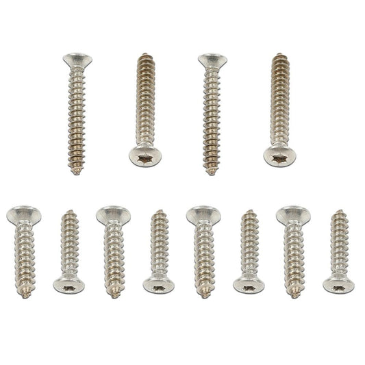 G-PLUS Headlight & Bumper Bezel Trim Screw Kit Chrome Silver Stainless Steel (Thread #8,Length 3/4" and 1 1/8",Torx Pan Head with a 9/32" Outside Diameter)