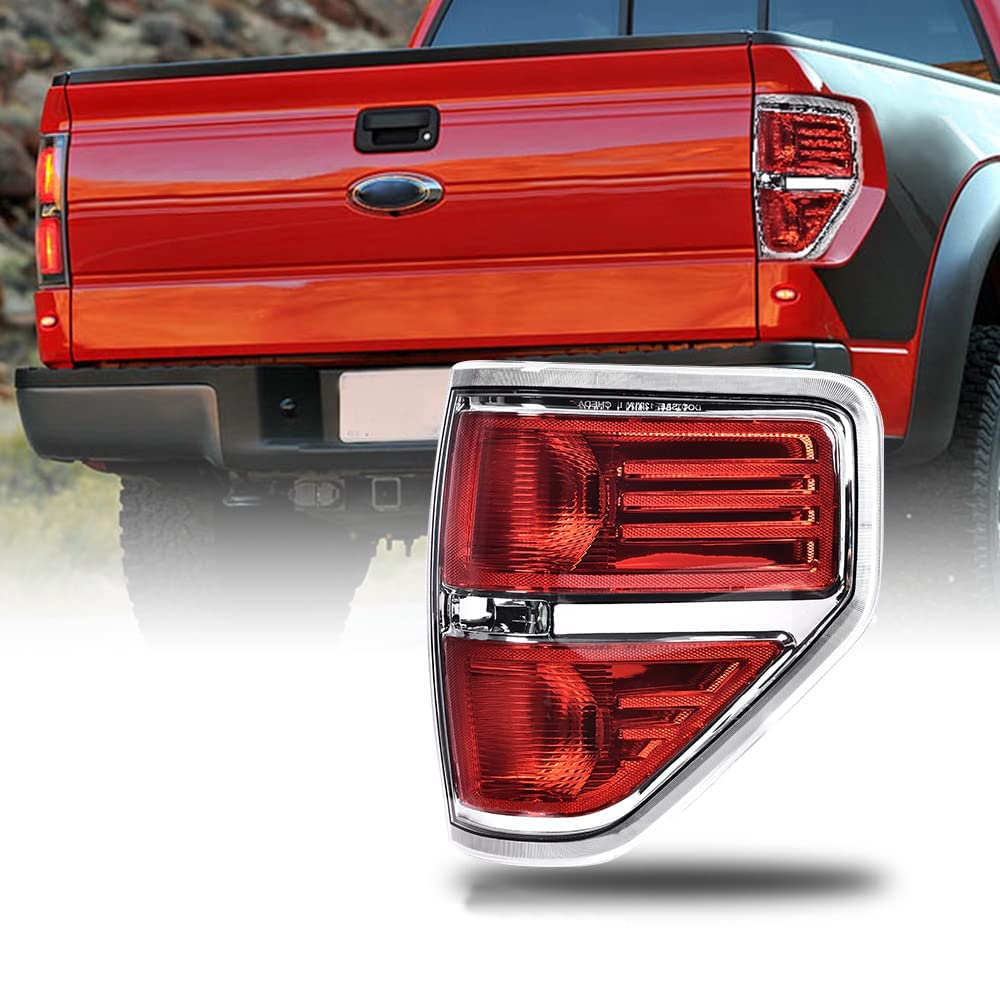 G-PLUS Rear Tail Lights Compatible With 2009-2014 Ford F150 2/4 Door (Not Fit Flareside Models,Not Fit Ogriginal Model with LED Tail Lamp) Brake Lamps Right Side luces traseras, faros traserosAssembly