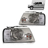 G-PLUS Headlights Assembly, Fit 2004-2008 Ford F150/ 2006-2008 Lincoln Mark Lt(NOT Fit 2004 F150 Heritage/Flareside Beds), Clear Lens Chrome Housing Clear Reflector Bumper Headlamps