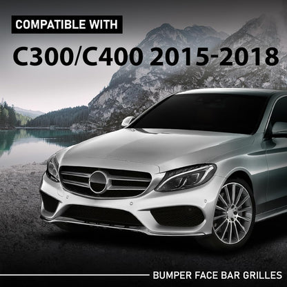 G-PLUS Front Lower Bumper Face Bar Grille, Compatible with Benz C300 C400 2015-2018, 2058850423, MB1036144