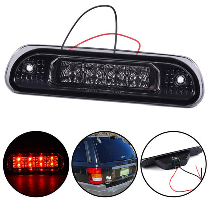 G-PLUS LED Third 3rd Brake Cargo Light Compatible With 1999-2004 Grand Cherokee,Rear Roof Center High Mount Stop Tail Light Replacement (Chrome Housing Smoky Lens)