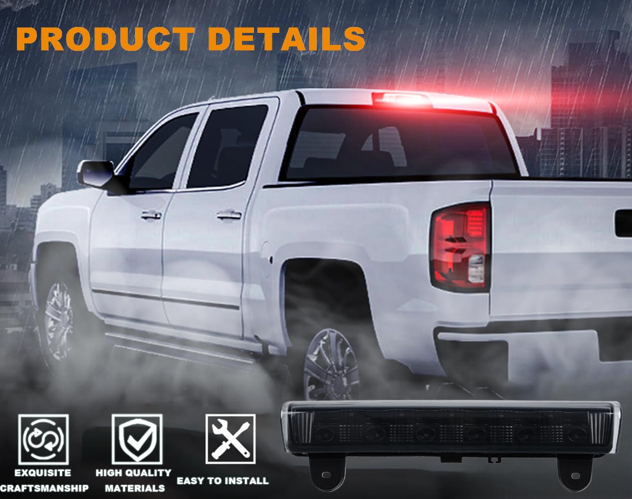 G-PLUS LED Third Brake Cargo Light Compatible With 2000-06 Chevy Suburban Tahoe GMC Yukon(ONLY For Liftgate Rear Doors),3RD Stop Tail Lamps (LED Black Housing Smoky Lens)
