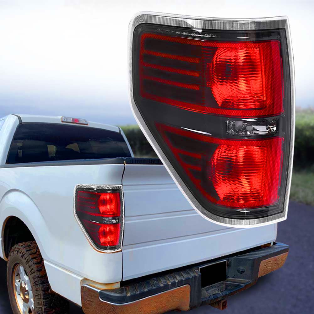 G-PLUS Pickup Rear Left Tail Light Compatible With 2009-2014 Ford F150 2/4 Door (Not Fit Flareside Models,Not Fit Ogriginal Model with LED Tail Lamp) Brake Lamps luces traseras, faros traserosAssembly