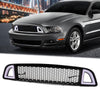 G-PLUS Honeycomb Mesh Front Bumper Upper Grill Compaitble with Ford Mustang 2013-2014 (Except Shelby) Upper Hood Grille With DRL LED Yellow Turn Signal Clear Lens ABS