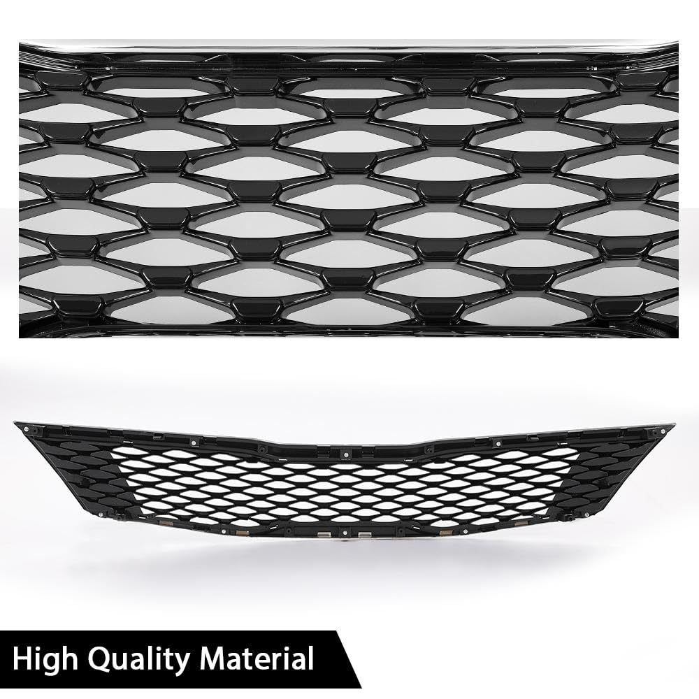 G-PLUS Front Upper Bumper Grille Assembly Compatible with Kia Optima LX EX 2016 2017 2018 Chrome ABS Grill 86350-D5020,KI1200189
