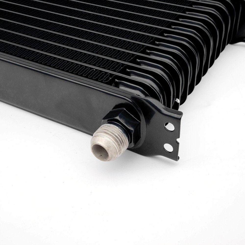 G-PLUS AN10-10AN Universal Engine Aluminum Transmission Racing Oil Cooler (Black, 15 Row Japanese-Style)