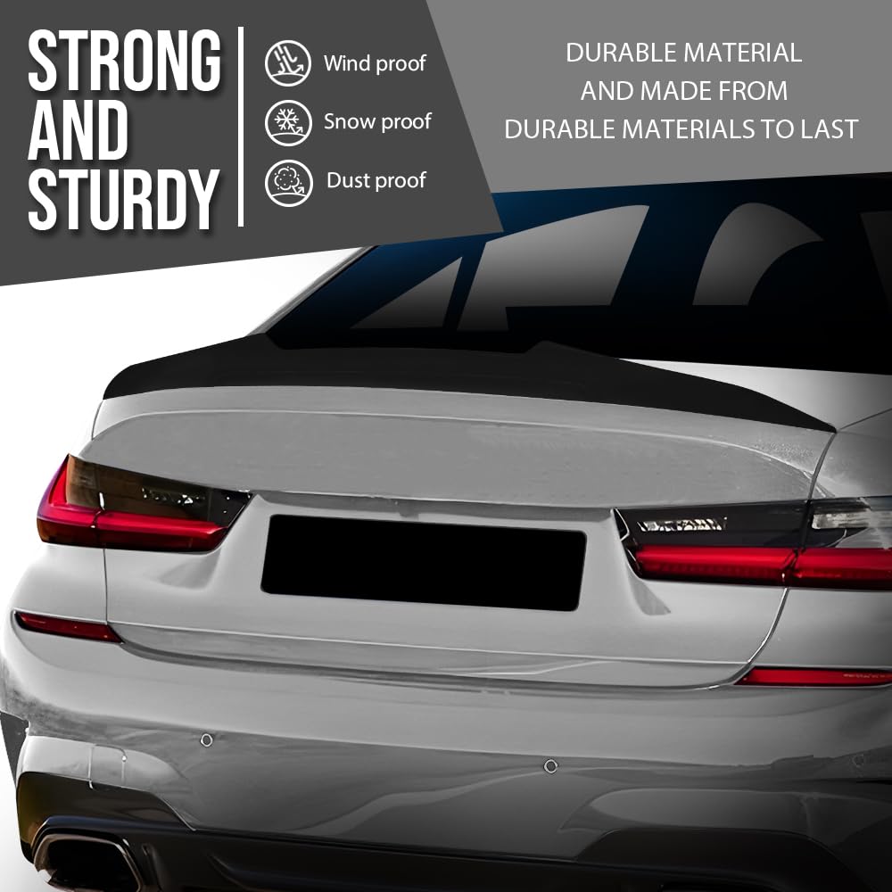 G-PLUS Rear Trunk Spoiler Wing Compatible with BMW 3 Series G20 330i M340i Sedan Only 2019 2020 2021 2022 Glossy Black