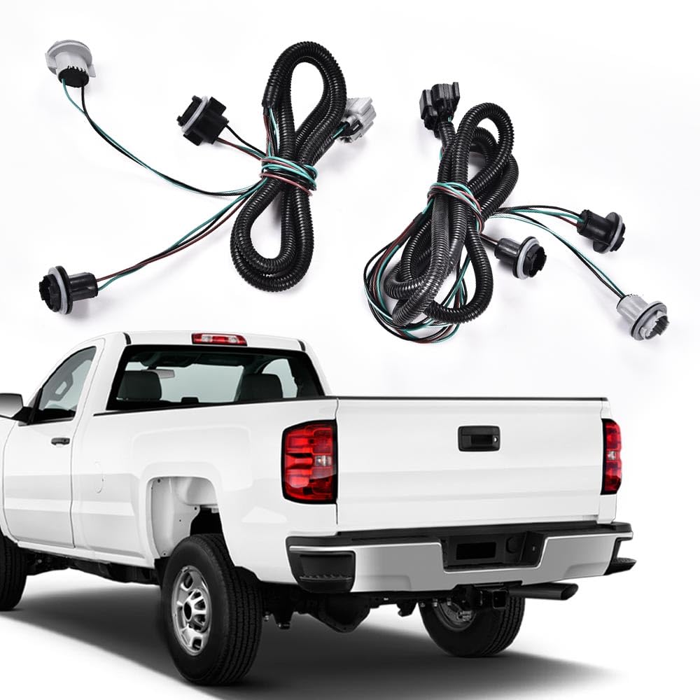 G-PLUS Left&Right Tail Light Lamp Wiring Harness, Compatible with Chevy Silverado 2007-2014/ GMC Sierra 2008-2014