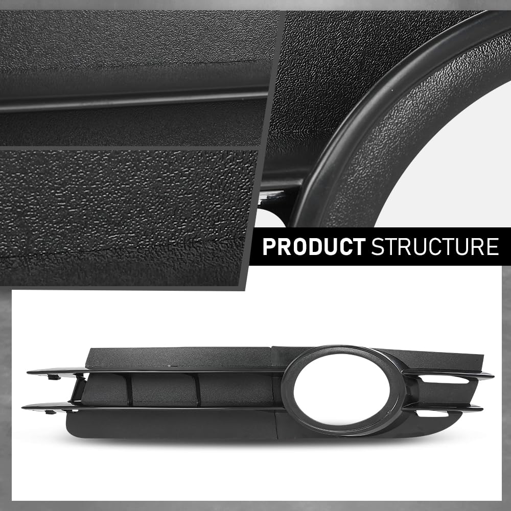 G-PLUS Pair Fog Light Trim, Compatible with Audi A6 Base 2006-2008/ A6 Quattro Base 2005-2008, Left Driver & Right Passenger Side 2PCS, 4F0807682A01C, 4F0807681A01C