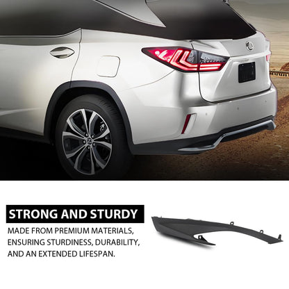 G-PLUS Lower Valance Rear Driver Side Cover Bumper End Compatible with LX RX350 (submodel: Base, F Sport) 2016-2019, Fit LX RX350L Base 2018-2019 521780E010, LX1195106 Black Plastic