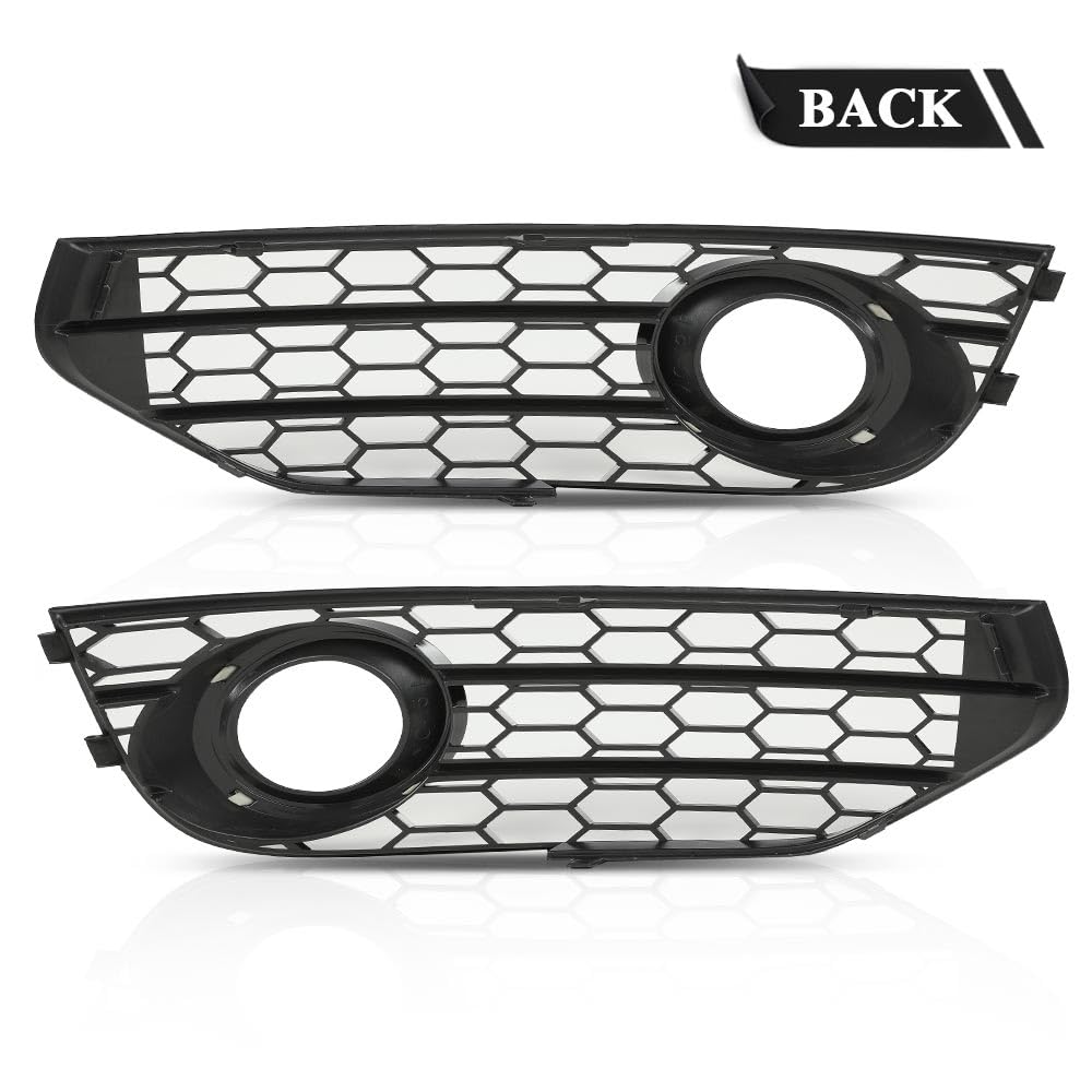 G-PLUS Front Bumper Fog Light Lamp Cover Grille Compatible with Audi A4 S-line S4 2013-2015 8K0807681L, 8K0807682M