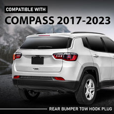 G-PLUS Tow Hook Cover for Jeep Compass 2017-2023 Rear Black Front View