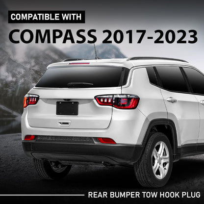 G-PLUS Rear Bumper Tow Hook Plug Cover Compatible with Jeep Compass 2017-2023 5UP67RXFAB