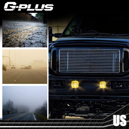 G-PLUS Bumper Driving Fog Lights Lamp Compatible with 2005-2007 Ford F250 F350 F450 F550 Super Duty / 2005 Ford Excursion Driver & Passenger Side Fog Lamp Accessories