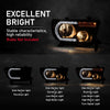 G-PLUS LED DRL Headlights Compatible with Toyota Tundra 2007-2013,Fit2008-2017 Toyota Sequoia Headlamps Assembly Clear Lens Black Housing Clear Reflector Left & Right,faros delanteros
